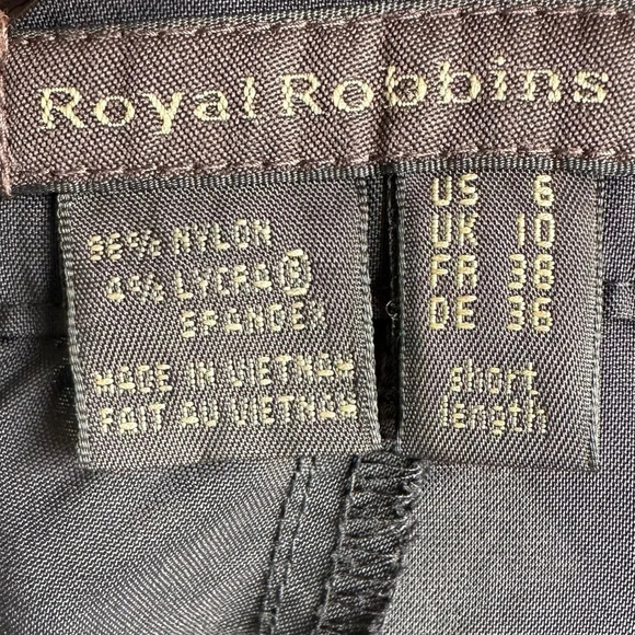 Royal Robbins Nylon Outdoor Pants Hiking Black Size 6 Short Length Adjustable - Picture 6 of 7